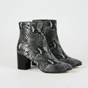 Halogen Alexa faux snakeskin heeled ankle boots